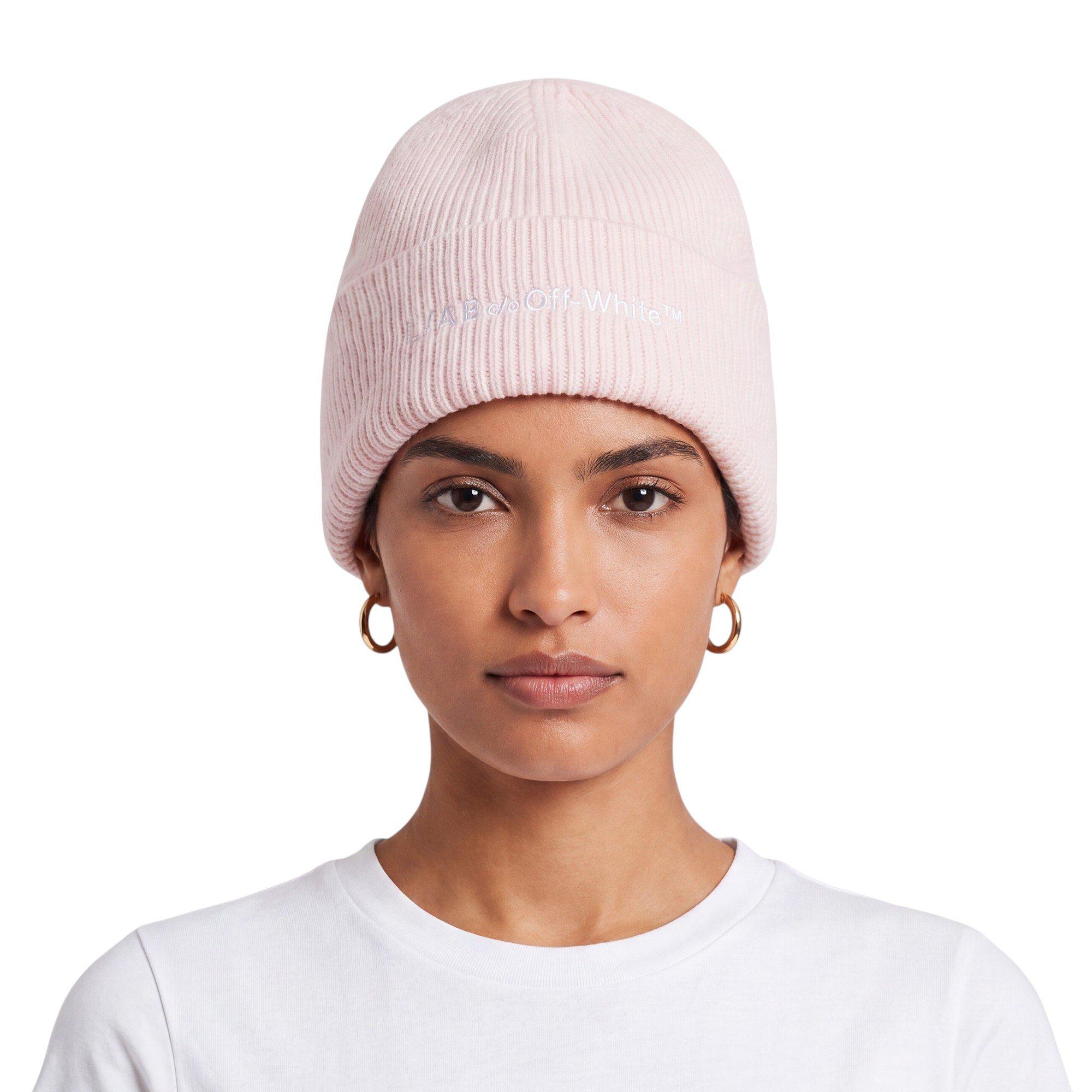 L/AB c/o Off-White Horizontal Embroidered Cuff Beanie - Pink - PINK